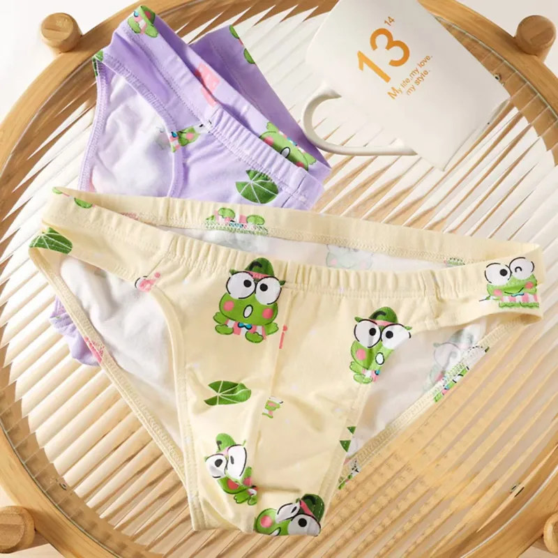 Men's Pure Cotton Low Waist Elastic Sexy Loose Breathable Youth Pant Headband Underwear Summer Cotton Briefs