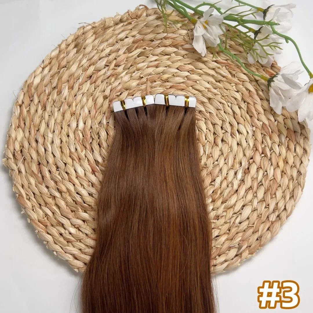 Mini Tape Hair Extensions 18"-30" Machine Remy Skin Weft Adhesive Tape In 100% Human Hair Natural Black Brown Blonde Tape On