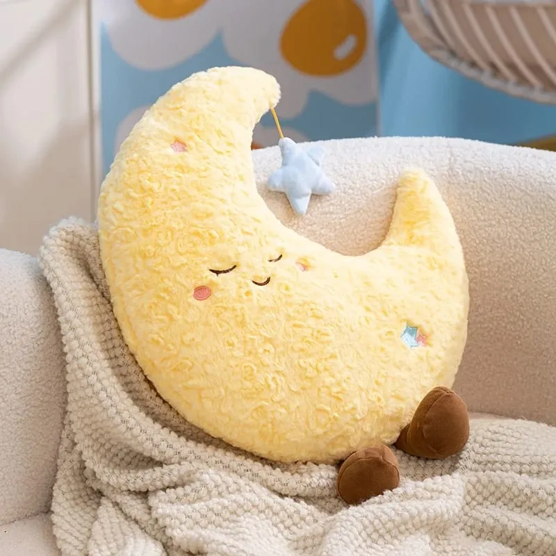 45cm Cute Plush Home Decorative Cushion Pillow Stuffed Sun Moon Plushies Huggable Sleep Pillow Girl Gift