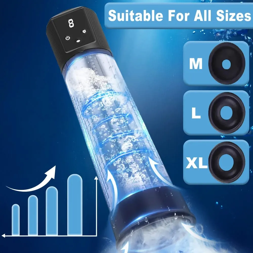 Automatic Male Masturbator Air Water Extender with 9 Training Pressure and 4 Suction Modes Adult Sex Toys for Men Erection