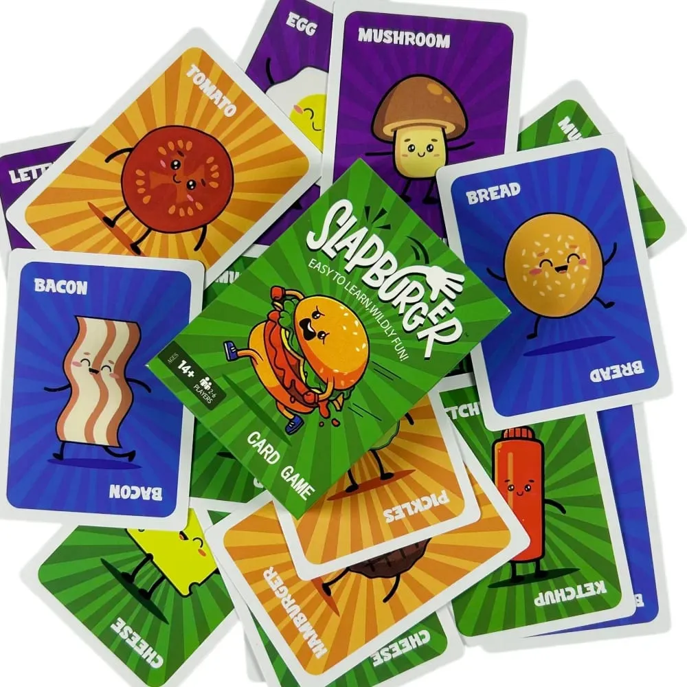 Slapburger Card Game Fun Family Games for Game Night Playing Card Games Families Party Easy to Learn Wildly Fun Deck Cards