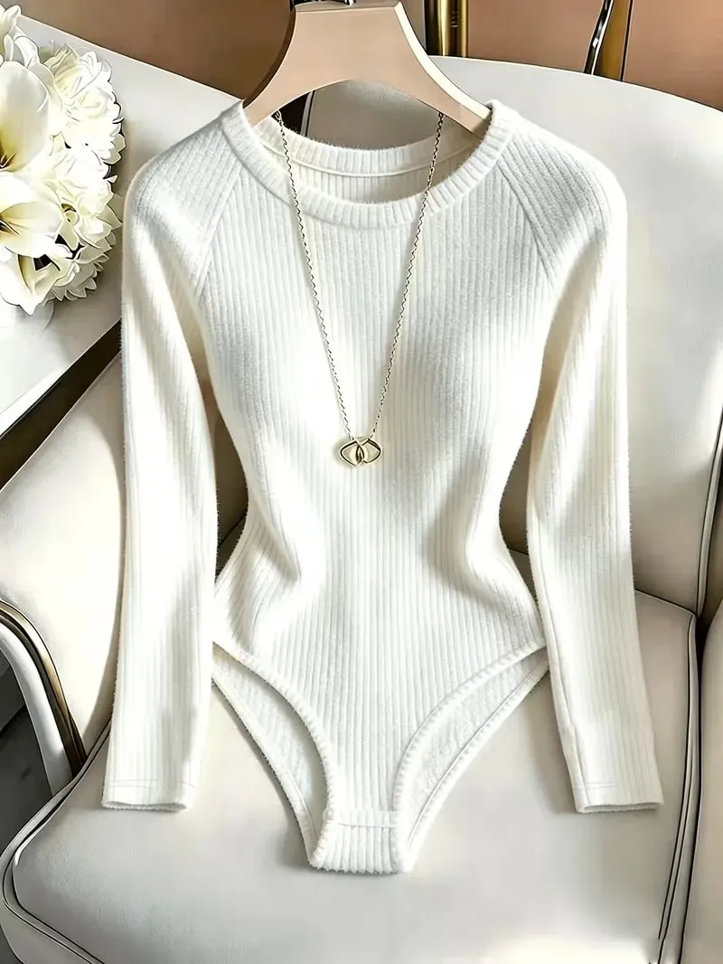 Y2K Ladies Rib Knit Halter Bodysuits 3 Pack Criss Cross Front Hollow Out Contrast Binding Sleeveless Stretchy Skinny Basic Layer
