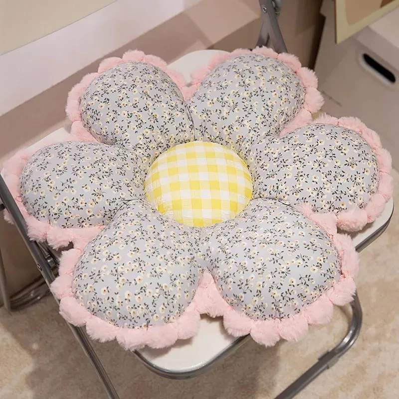 50cm Floral Cushion Girls Princess Favors Flowers Soft Stuffed Plush Chair Seat Mats Car Warm Cushion Sofa Pillow For Home Decor