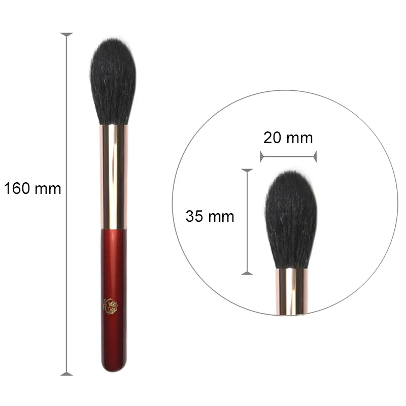 Handmade Tapered Highlighter Brush K14 Professional Make Up Brush Cosmetic Tools Soft Saikoho Goat Hair Winered Makeup Brushes