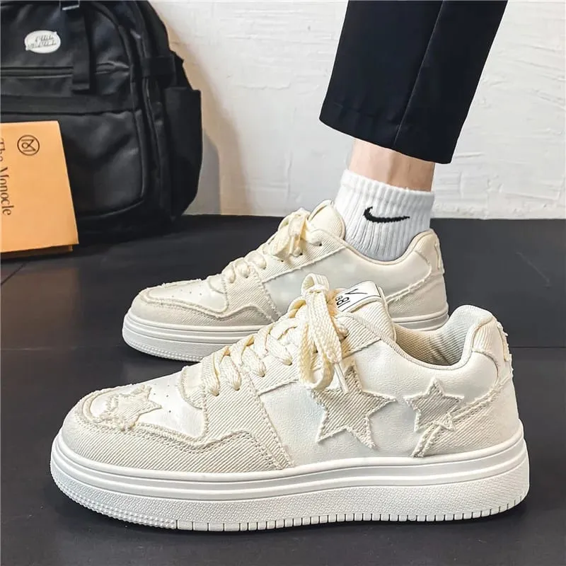 Men's Shoes New Fashion Breathable Non-slip Wear-resistant Outdoor Casual Comfortable Beige Star Casual Sneakers