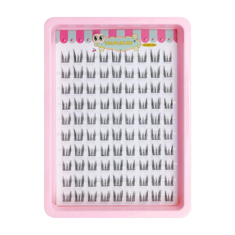 10 Rows Cat Eye Single Cluster Fake Eyelashes Natural Cosplay Makeup False Eyelashes Self-adhesive Natural Wispy Lash Extension
