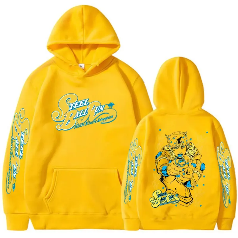 Anime Jojo Bizarre Adventure STEEL BALL RUN Jonathan Joestar Hoodies Men Women Clothing Hip Hop Oversized Hooded Sweatshirts