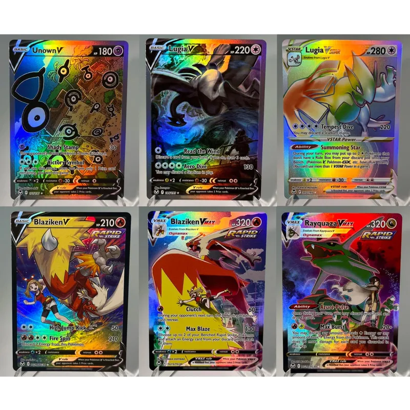 Pokémon GO PKM Cards PTCG6-E GX Rainbow Mewtwo V Dragonite VSTAR Rare Collection Battle Toys Gifts for Hobbies