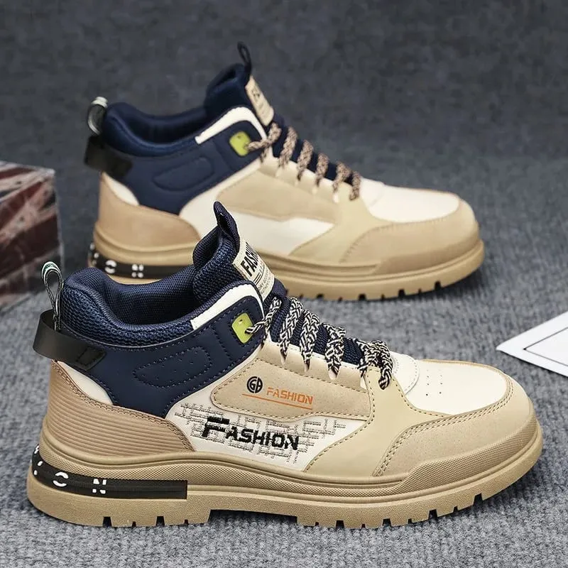 Men Sneakers Outdoor Casual Shoes New Non Slip Vulcanized Shoes Soft Sole Walking Shoe Lace-up High Top Men Custom Casual Shoes