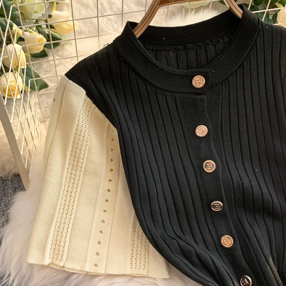 YuooMuoo Vrouwen Jurk 2026 Lente en Zomer Elegante Patchwork Een Stuk Gebreide Maxi Jurk Kantoor Dame Slanke Taille Trui Jurk