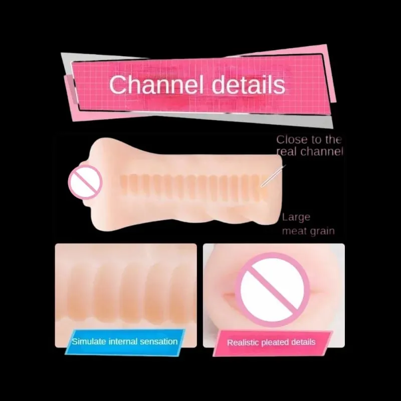 Soft TPE Aircraft Cup Male Stroker with Oral Vaginal Anal Textures Realistic Pocket Pussy Training Sex Toy for Men