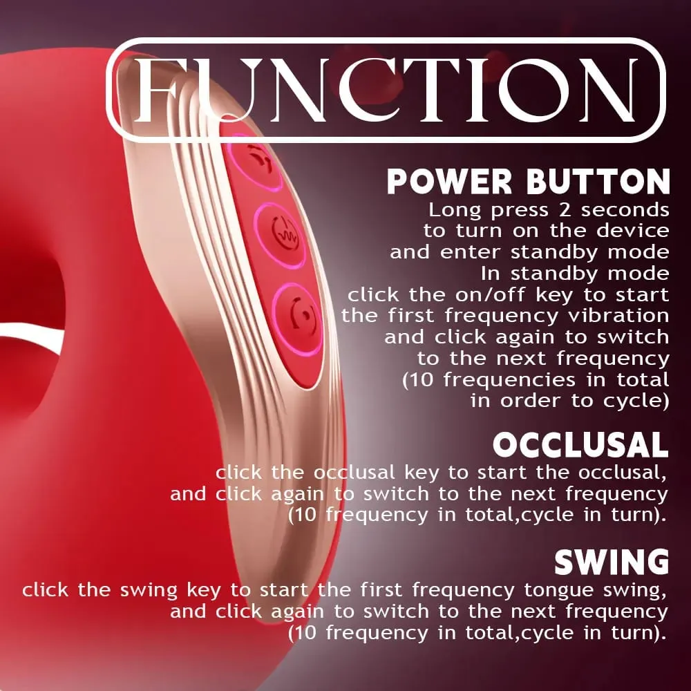 Tongue Vibrator Adult Rose Sex Toys Dildo for Women with 10 Vibrating Swinging G Spot Clit Stimulator Adult Supplies for Female