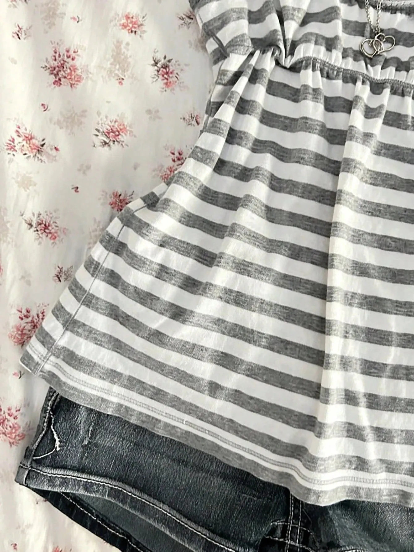 Women's Summer Retro Y2K Striped Vest Lace Trim Neck Cami Top