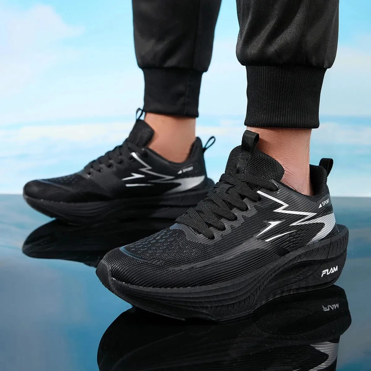 Men Running Shoes Casual Sports Marathon Breathable Lightweight Women's Comfortable Athletic Nonskid Walking Sneakers Outdoors