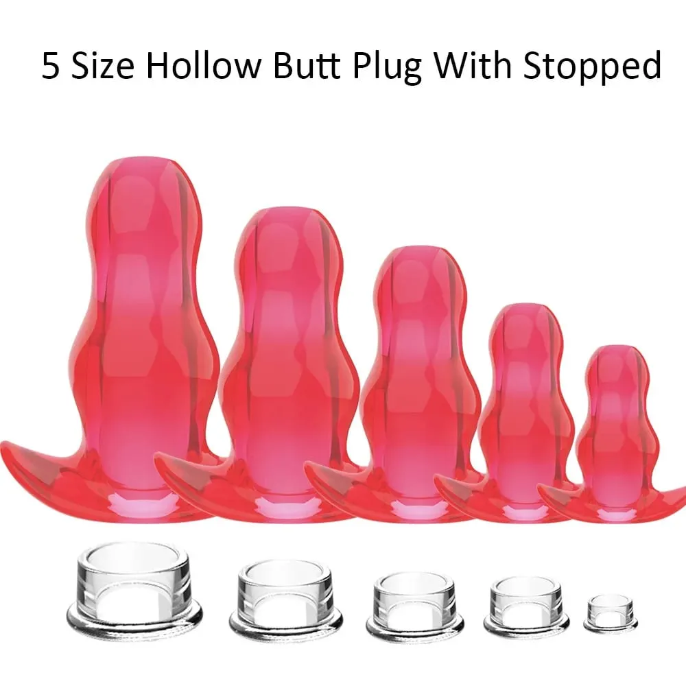 5 Sizes Hollow Anal Plug Insert Anus Dilator Sex Toys For Women Anal Speculum Expander Vagina Butt Plug Dildo Prostate Massager