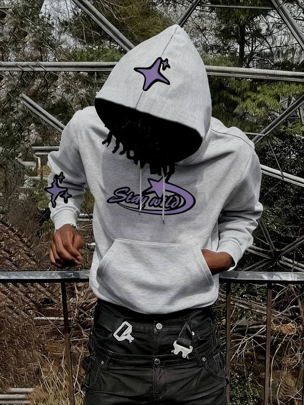 Y2K Star Graphic Hoodie Men Vintage Stay Wild Letter Hooded Sweatshirt streetwear hoodies men clothing promo