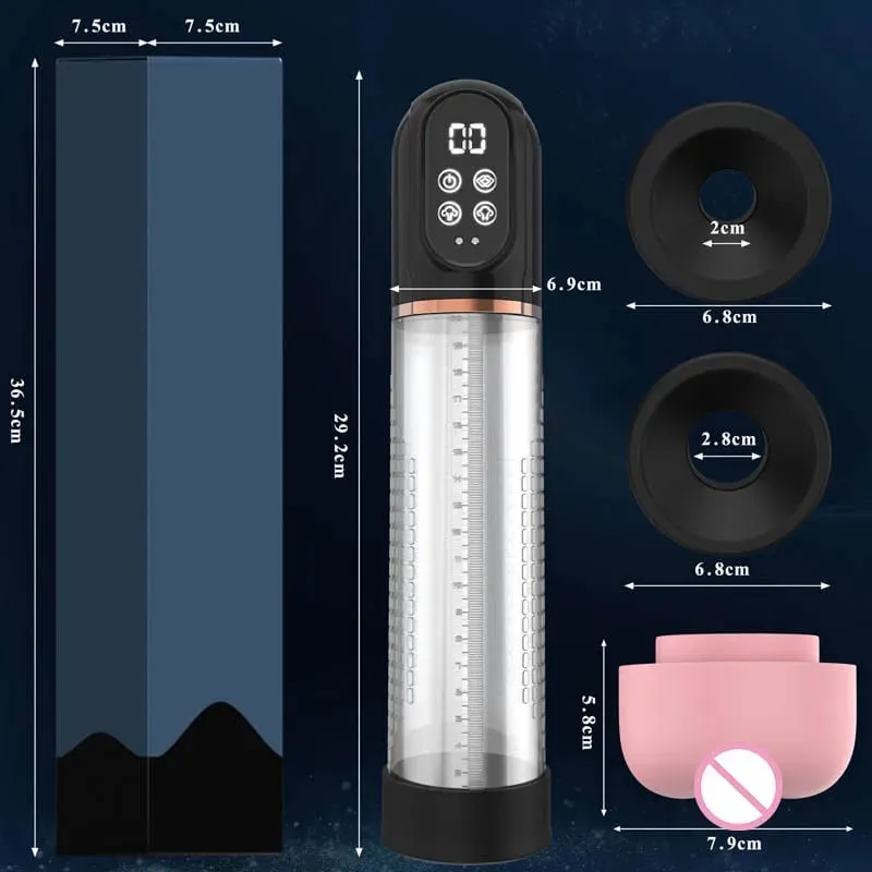 Electric Penis Pump IPX7 Waterproof Suction Penis Extender Dick Enlarger Vacuum Penis Enlargement Masturbator for Men Sex Toys