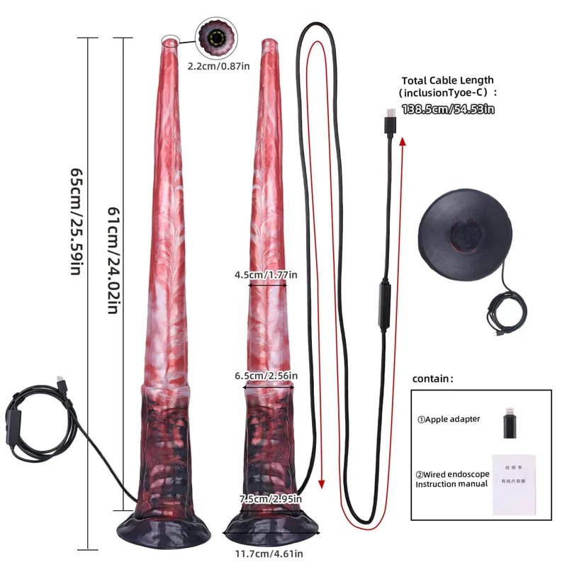 Silicone Long Anal Plug with Smart Endoscope Function G Spot Deep Stimulate Sex Toys Camera LED Light Body Exploration