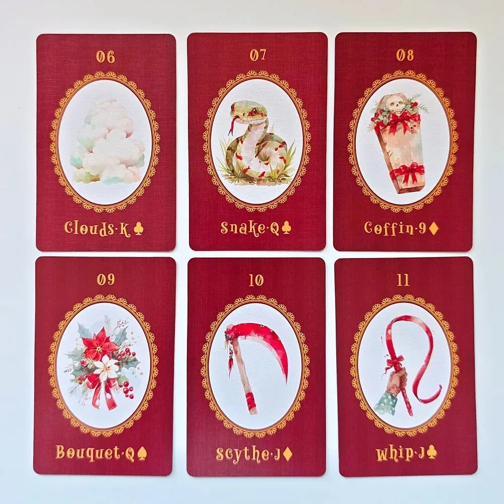 Christmas Carol Lenormand Oracle Cards 42PCS Christmas Watercolor Tarot Deck 6*9cm Divination Board Game Christmas Gift