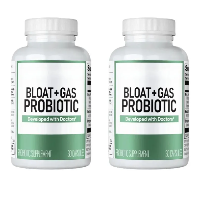 60 Billion Probiotic Capsules with Acacia Fiber Postbiotic Herbal and Enzyme Blend Gut Health Support Gas Relief for Adults 30ct