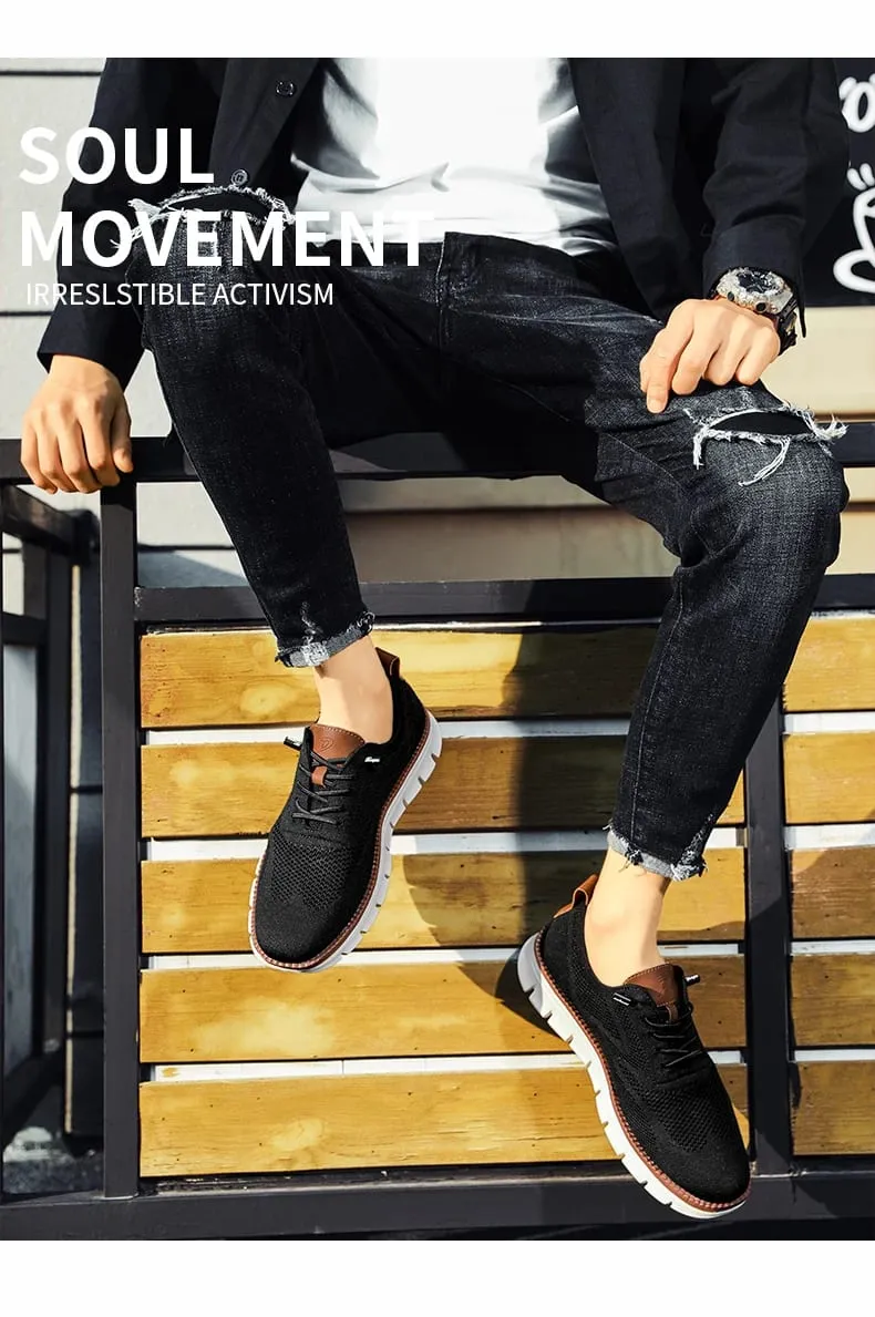Men's Casual Dress Shoes Fashion Walking Sneakers Mesh Business Oxfords Work Lightweight Soft Sole