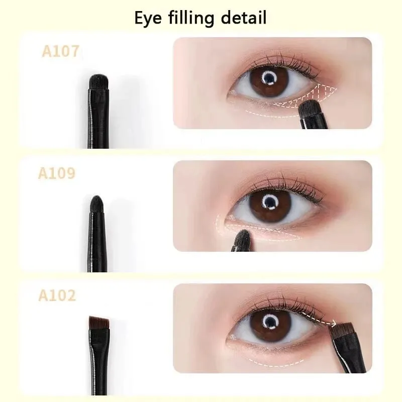 6Pcs Natural Eye Makeup Brushes Set Eyeshadow Brush Eyebrow Contour Eyeliner Brush Eyes Cosmetic Blending Detail Make Up Tools