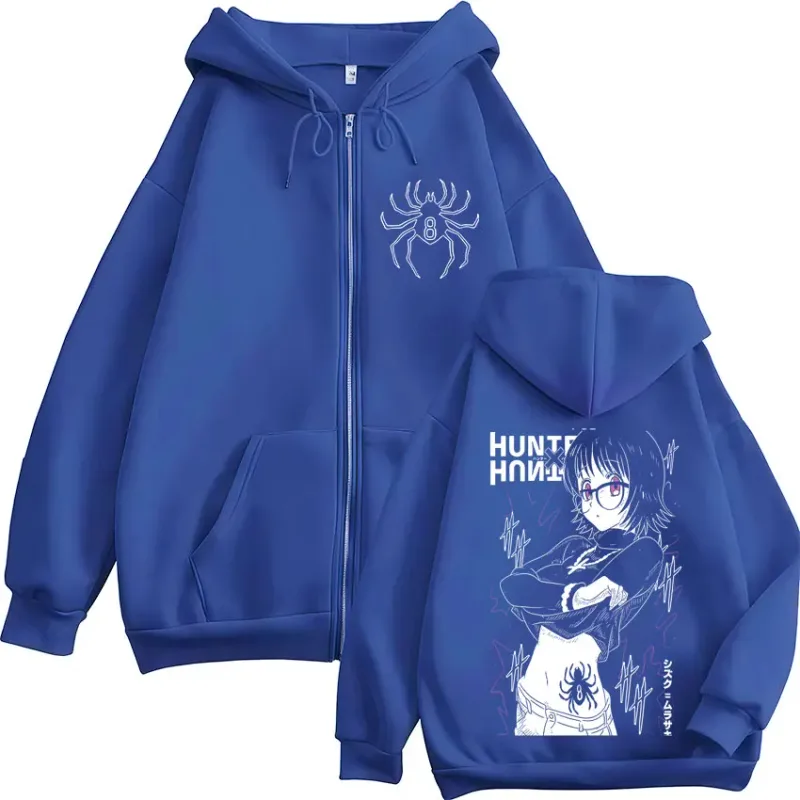 Anime Hunter X Hunter Spider Phantom Troupe Shizuku Zipper Hoodies Men Women Oversized Casual Zip Up Hooded Sweatshirts Jackets