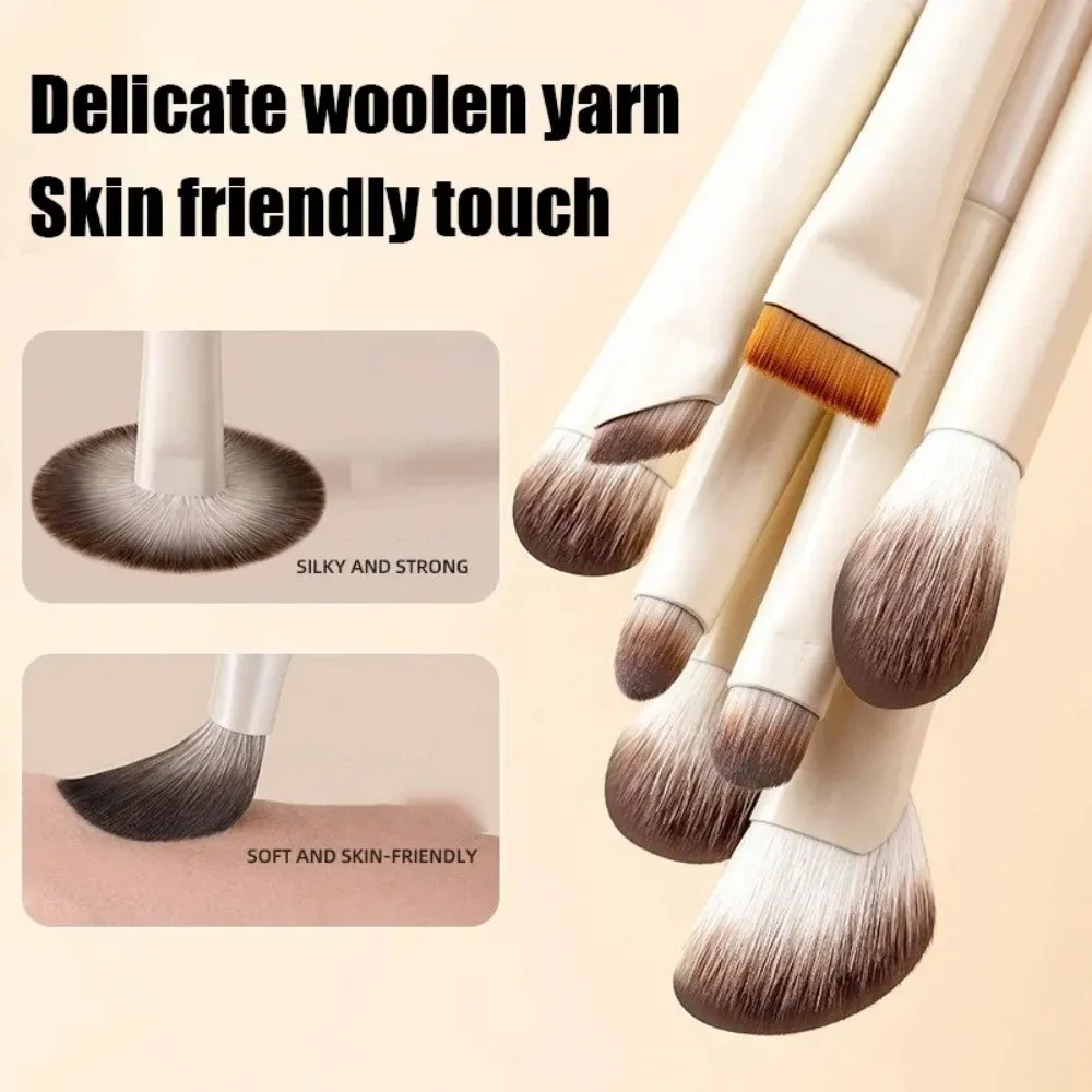5/6/8/10Pcs Professional Eye Makeup Brushes Set Detail Eyeshadow Brush White Ultra Soft Eyeshadow Eyeliner Beauty Makeup Tools