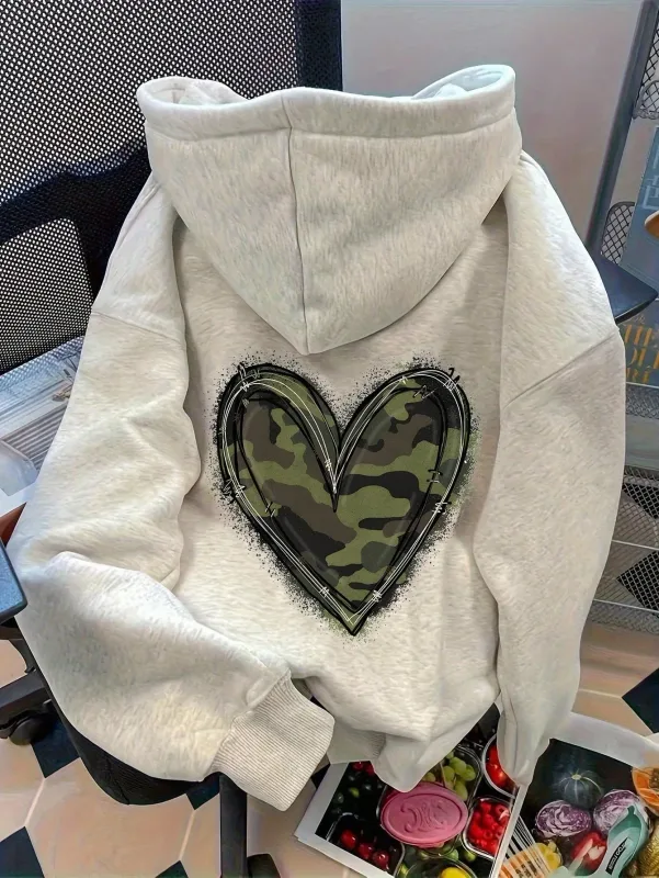 Autumn winter men's and women's kangaroo pocket hooded long sleeved hoodie with multiple prints trendy and fashionable hip-hop