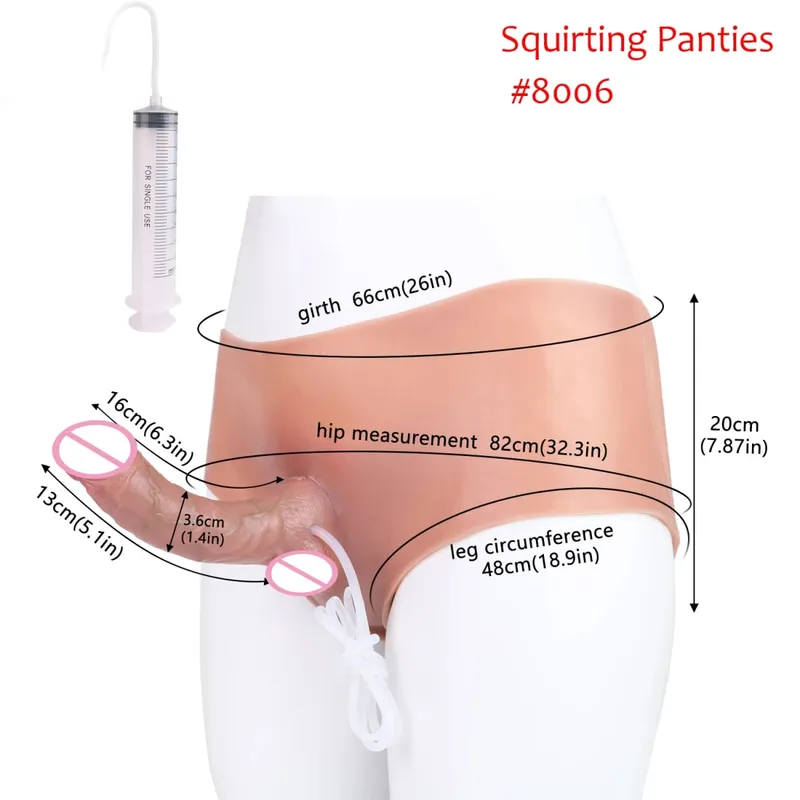 Black Nude Strapon Big Realistic Ejaculation Dildo Silicone Squirting Panties With Simulated Solid Penis Sex Toy For Women