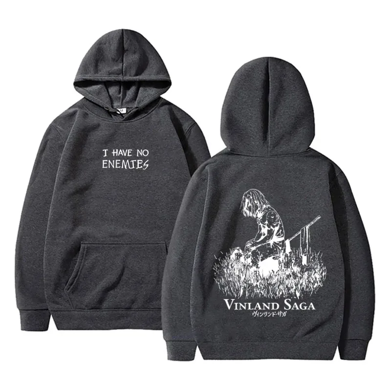 Anime Vinland Saga Thorfinn I Have No Enemies Graphic Hoodie Men's Women Manga Casual Oversized Hoodies Male Vintage Streetwear