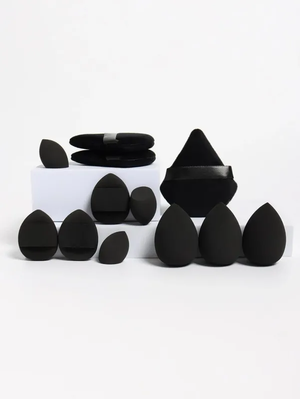 12-Piece All-Purpose Makeup Sponge Set Made of 3 Loose Powder Puffs 3 Mini Air Cushion Puffs 3 Beauty Eggs and 3 Mini Beauty — image 8