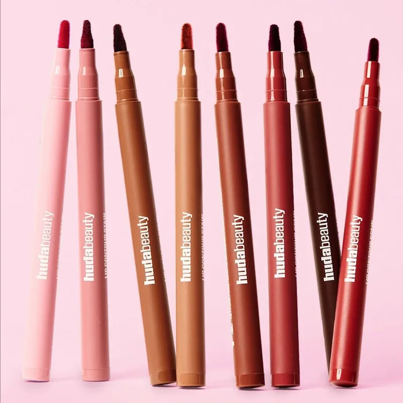 Vandtæt mat læbeliner blyant Rød konturfarvet læbestift Langtidsholdbar non-stick kop Fugtgivende læber Makeup 8 farver fløjl