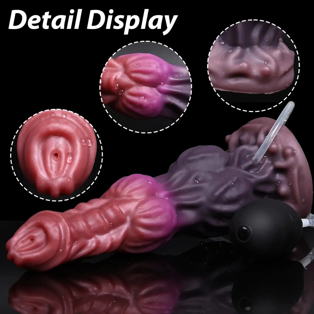Ejaculation Monster Dildo Soft Silicone Penis Inflatable Big Knot Dildos Squirting Strong Sucker Dick Sex Toy for Women Men 18+
