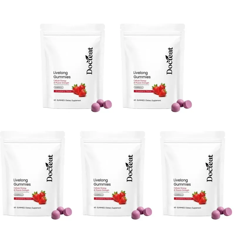 Docteat Urolithin A Gummies Muscle Vitality Support Cellular Energy Mitochondrial Health Daily Wellness Supplement 60 Gummies