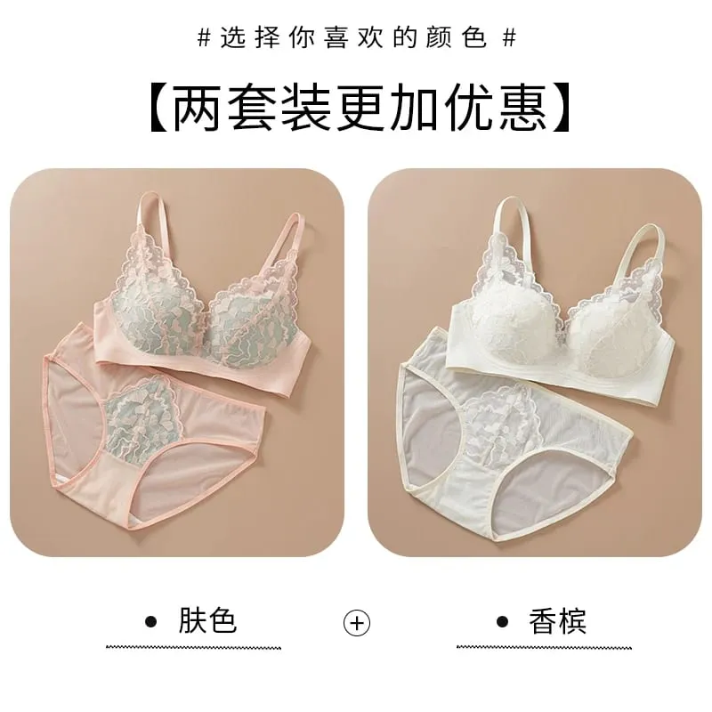 Japanese Sexy Spitze Büstenhalter ohne Bügel Push Up für kleine Brust Seitlich glättend Anti-Sagging Neu Bestseller MOYISU B
