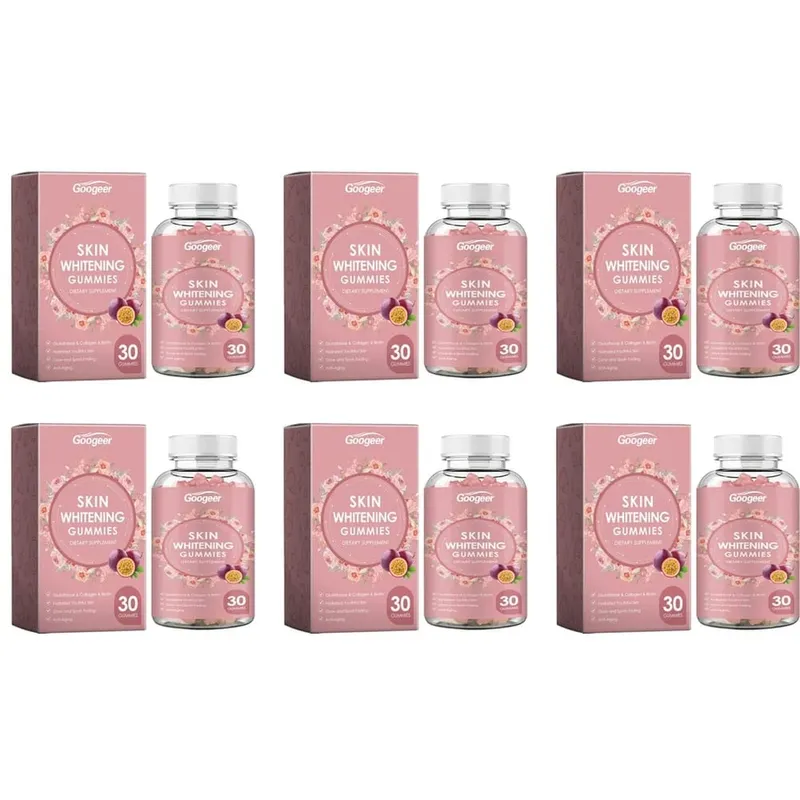 Googeer Vitamin C Skin Whitening Gummies with Glutathione Collagen Biotin for Brightening Antioxidant Support 30 Gummies