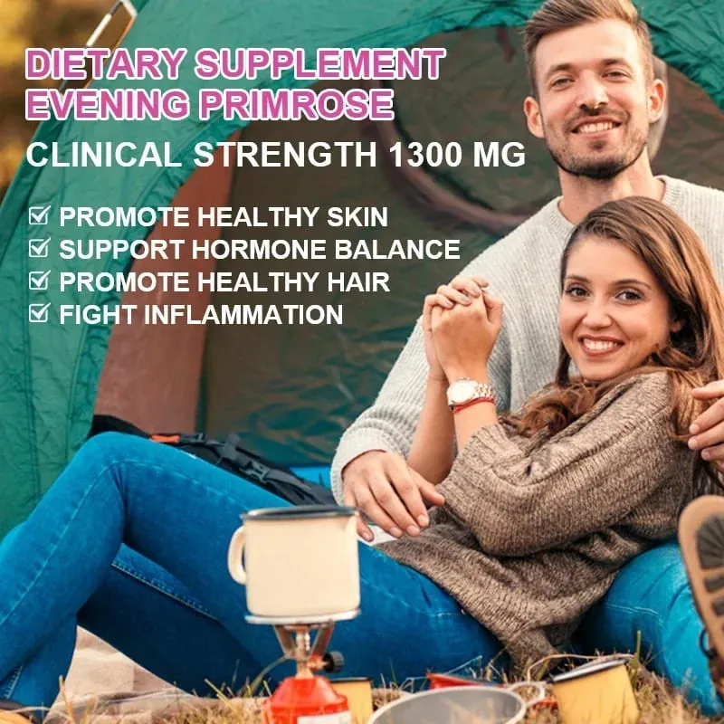 Evening Primrose Oil 1300mg with Rich GLA & Essential Nutrients Balance Hormones Support Women's Comfort & Enhance Skin Health