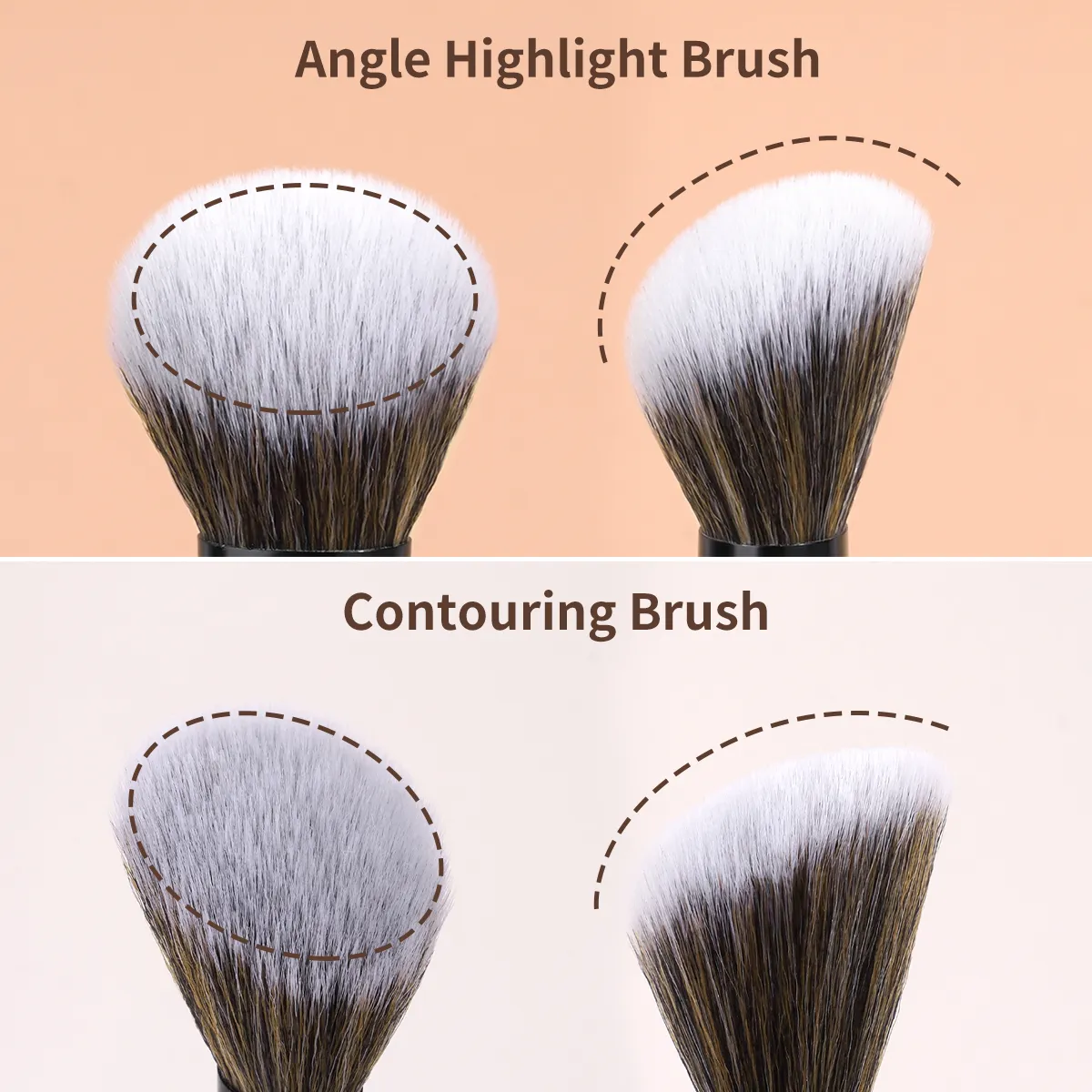 Makeup Brushes Set 2pcs Foundation Synthetic Hair Face Concealer Powder Makeup Brushes Suitable for Girls Makeup Beauty