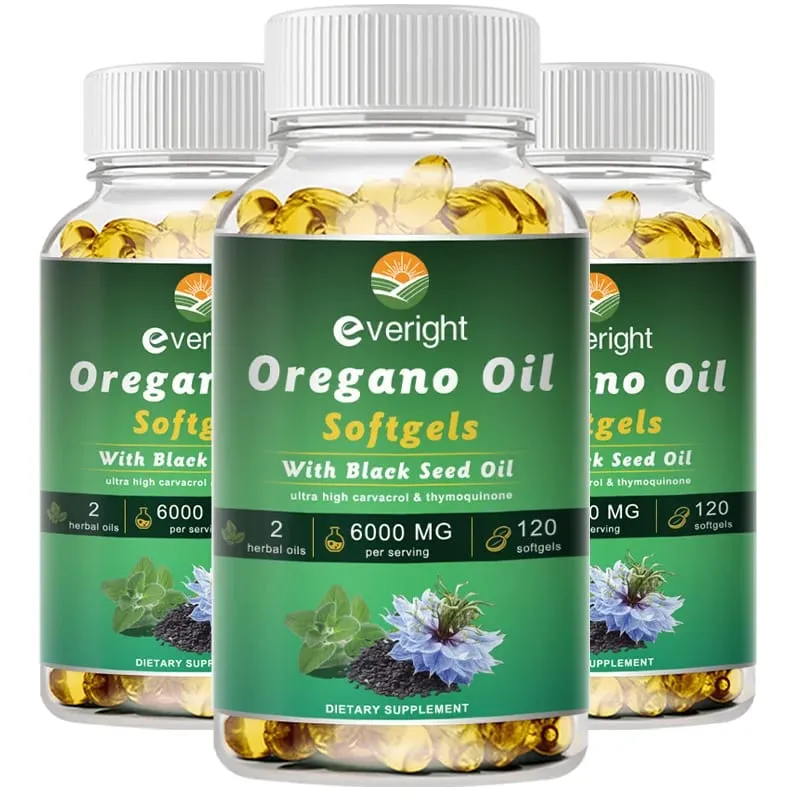 Organic Oregano Oil with Black Seed Oil – Antioxidant Digestive Support Intestinal Flora Balance & Immune System Health