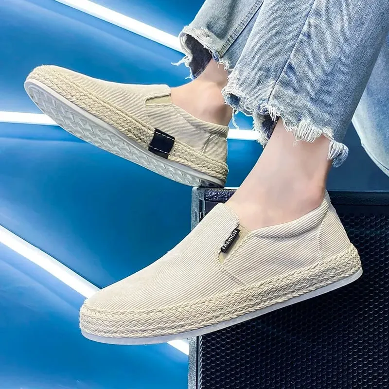 Man's Sneakers Canvas Flat Fisherman Linen Cloth Sneakers Shoes Male Summer Casual Shoes for Men Loafers 2025 Walking Shoes Male