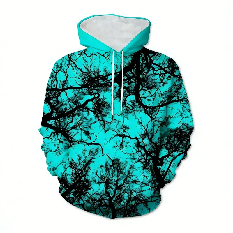 Multi Color 3d Printed Tree Hoodies Men Clothes Plants Pattern Sweatshirts Tops Outdoor Street Long Sleeve Pullover Hoodie — image 6