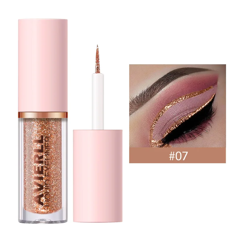 Waterproof Glitter Eyeliner Pen Eye Shadow Stick Long-Lasting Quickly Dry Diamond Shiny 10 Colors Liquid Eyeliner Big Eye Makeup