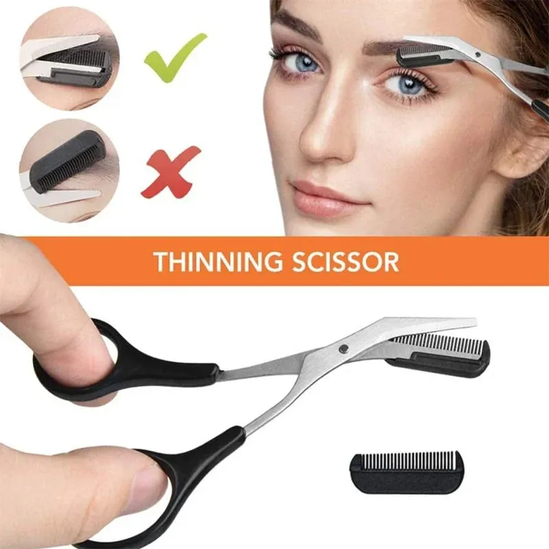 4/11/12 Pcs New Eyebrow Trimmer Set Scissors Tweezers Eyebrow Razor Scraping Eyebrow Comb Razor Eyebrow Clip Makeup Tools Sets