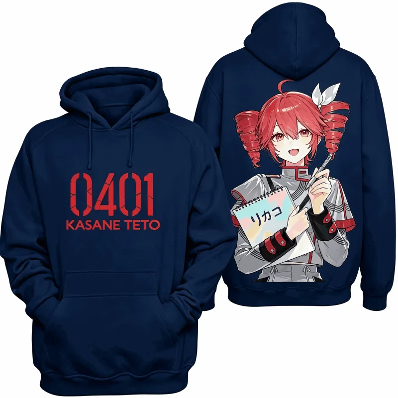 Kasane Teto Printed Oversized Unisex Vintage Loose hoodies for Men Women Fleece warm Casual Retro Fashion high quality Couples