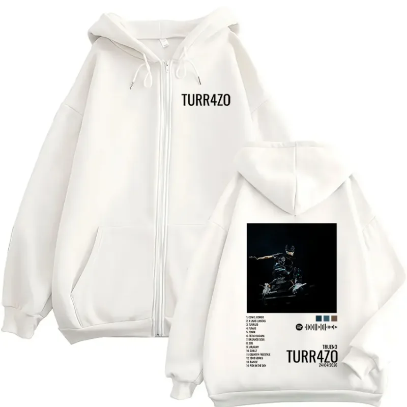 Rapper Trueno Turr4zo Album Graphic Print Zipper Hoodies Men Women Clothing Fashion Zip Up Fleece Hooded Sweatshirts Jacket Coat