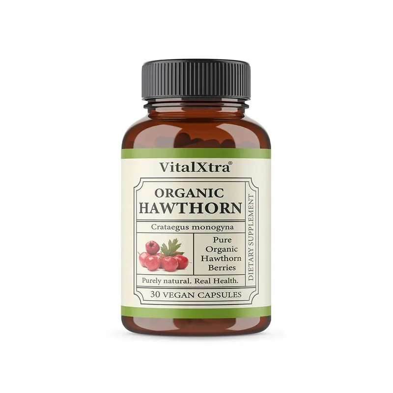 Organic Hawthorn Berry Capsules - Heart Health - Extra Strength 980mg Per Serving Vegan Non-GMO