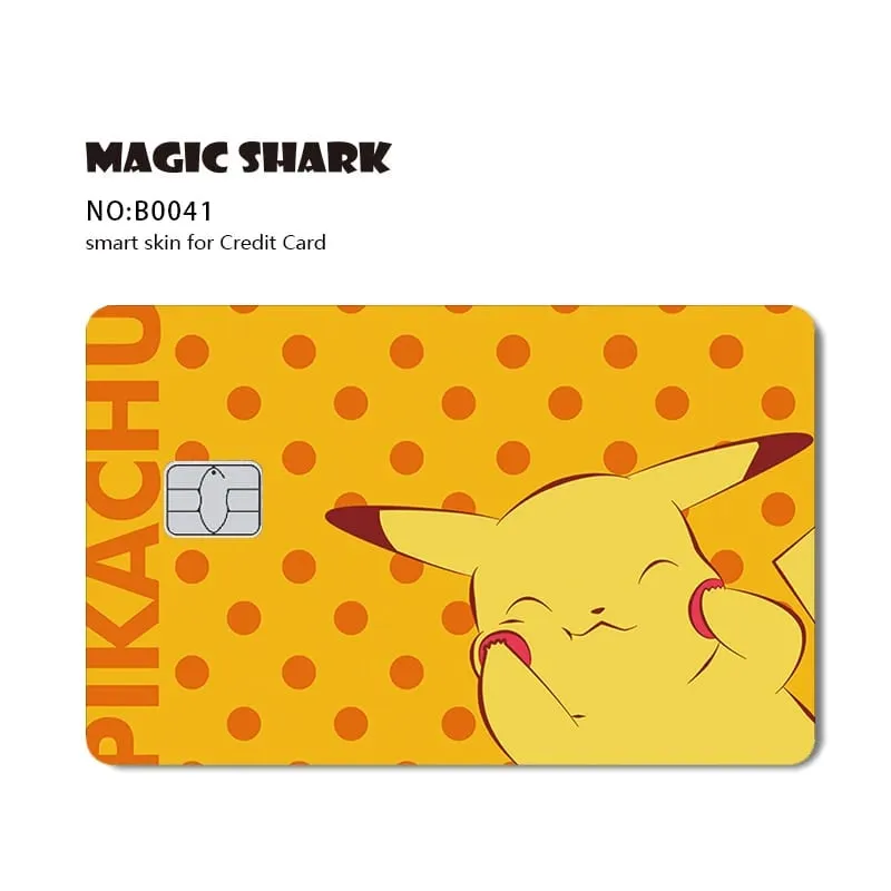 Maigc Shark Cute Pokémons Mewtwo Eevee Pikachu Gengar Adesivo Capa de filme para cartão de crédito de débito sem desbotamento