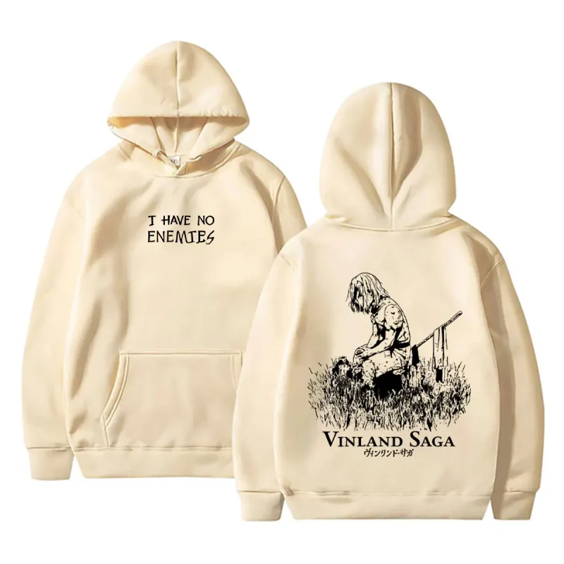 Anime Vinland Saga Thorfinn I Have No Enemies Graphic Hoodie Men's Women Manga Casual Oversized Hoodies Male Vintage Streetwear