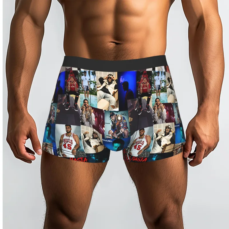 Male Funny A-Anuel AA Underwear Boxer Briefs Stretch Shorts Panties Underpants